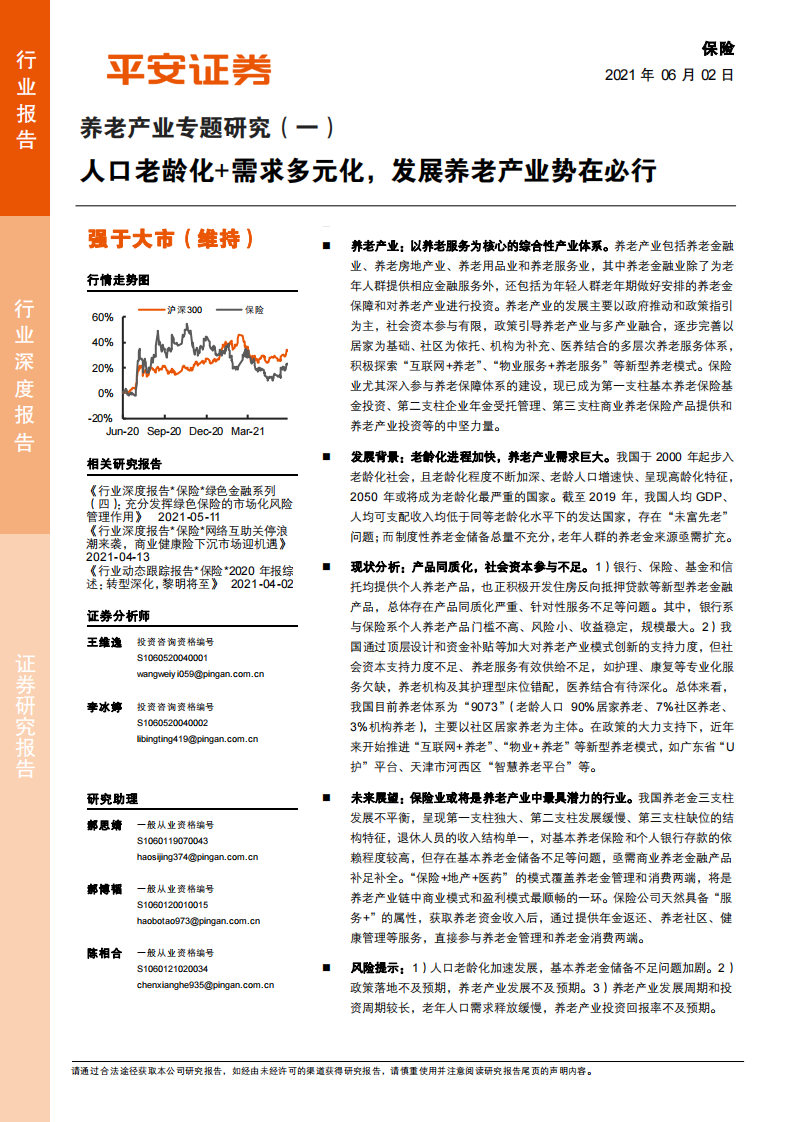 养老产业专题研究（一）-人口老龄化+需求多元化，发展养老产业势在必行.pdf 第1页