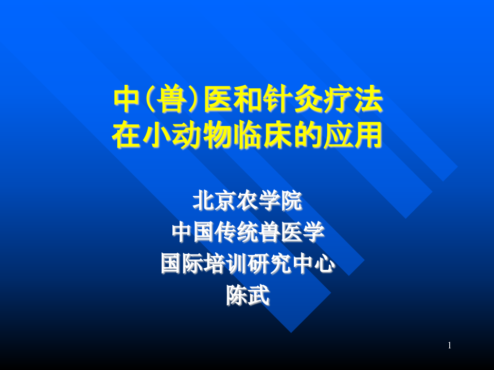 中医和针灸疗法在小动物临床.ppt 第1页