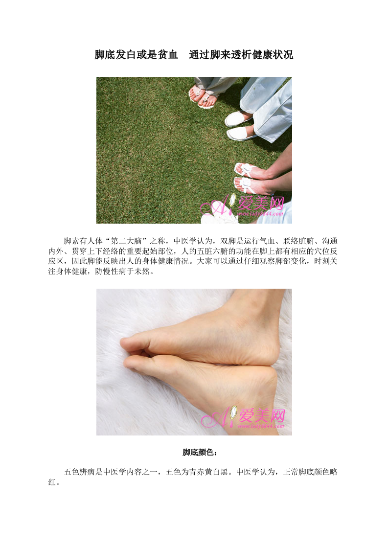 脚底发白或是贫血 通过脚来透析健康状况.doc 第1页