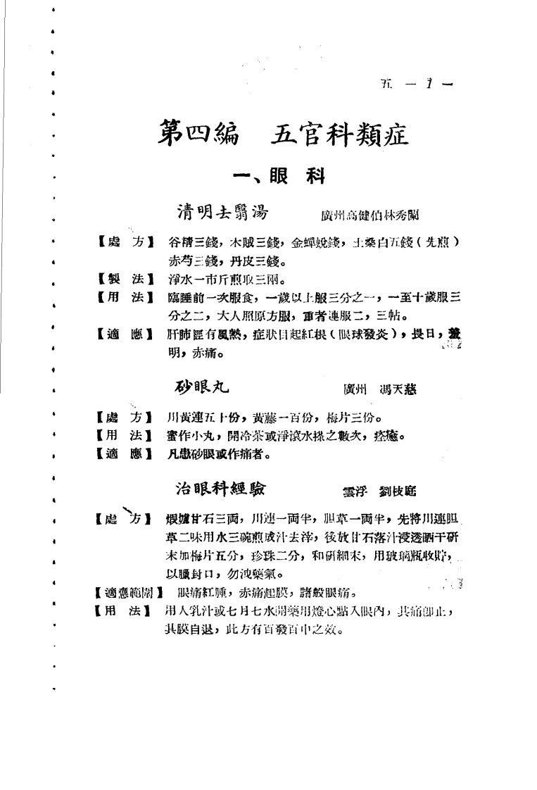 广东省各县市验方交流汇编 第一集 第四编 五官科症类.pdf 第1页