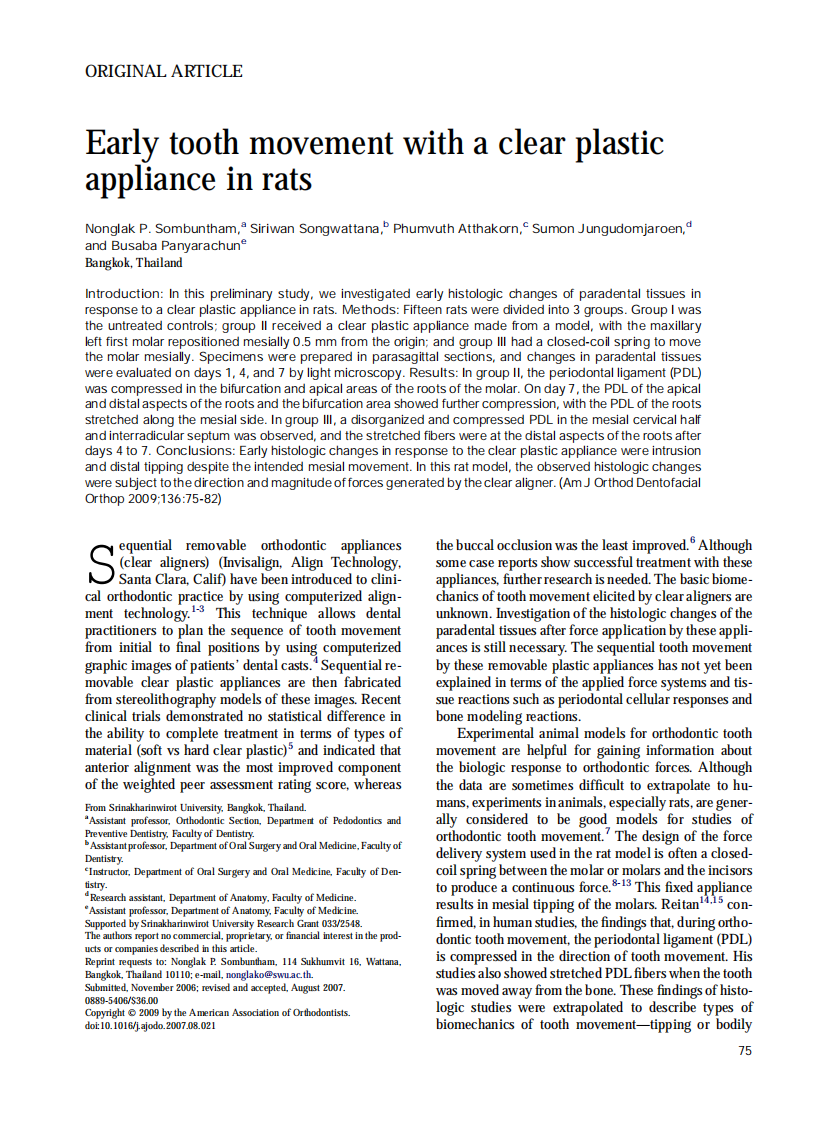 Sombuntham_Early-tooth-movement-with-a-clear-plastic-appliance-in-rats_2009.pdf 第1页