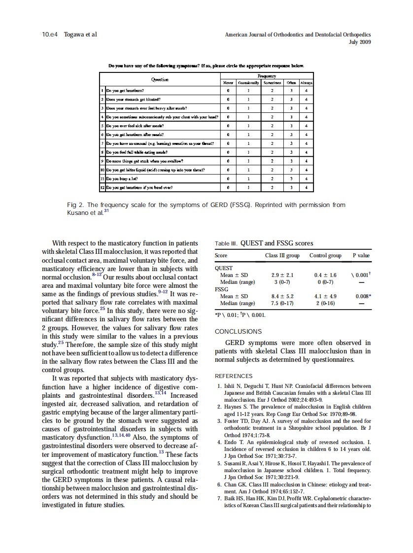 Togawa_Gastroesophageal-reflux-symptoms-in-adults-with-skeletal-Class-III-malocclusion-examined-by-questionnaires_2009.pdf 第4页