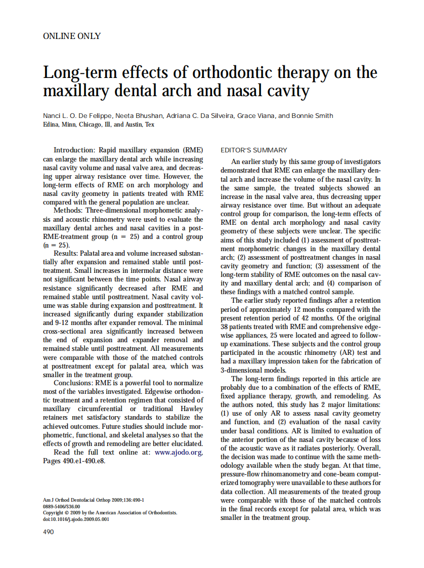 De-Felippe_2009_American-Journal-of-Orthodontics-and-Dentofacial-Orthopedics.pdf 第1页