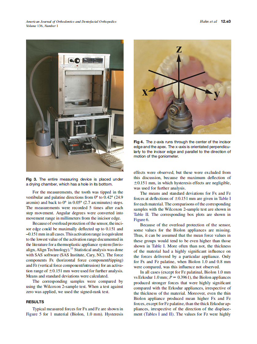 Hahn_Influence-of-thermoplastic-appliance-thickness-on-the-magnitude-of-force-delivered-to-a-maxillary-central-incisor-during-tipping_2009.pdf 第3页
