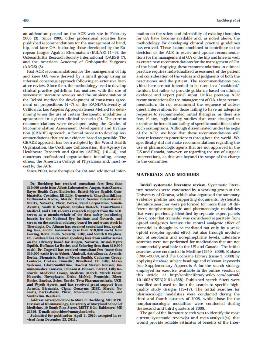 2012+ACR+关于手部、髋部和膝部骨关节炎的非药物和药物治疗的建议.pdf 第2页