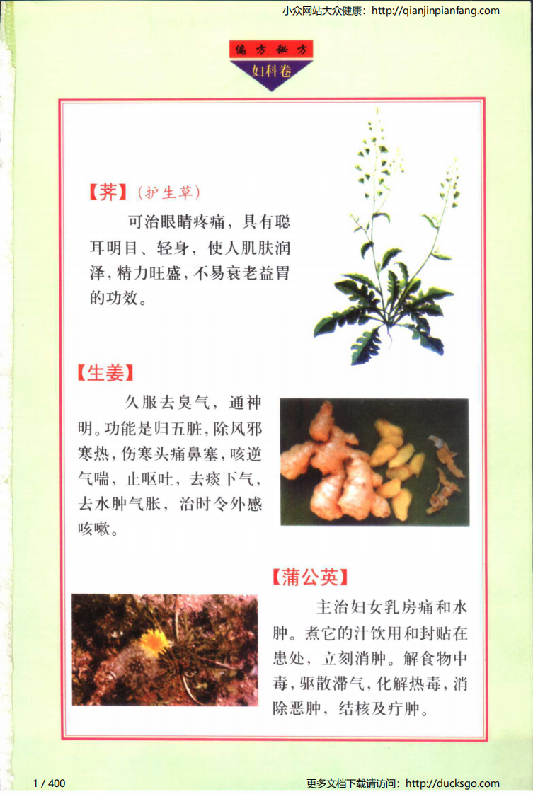 实用偏方秘方经典 - 妇科（张家林）.pdf 第1页