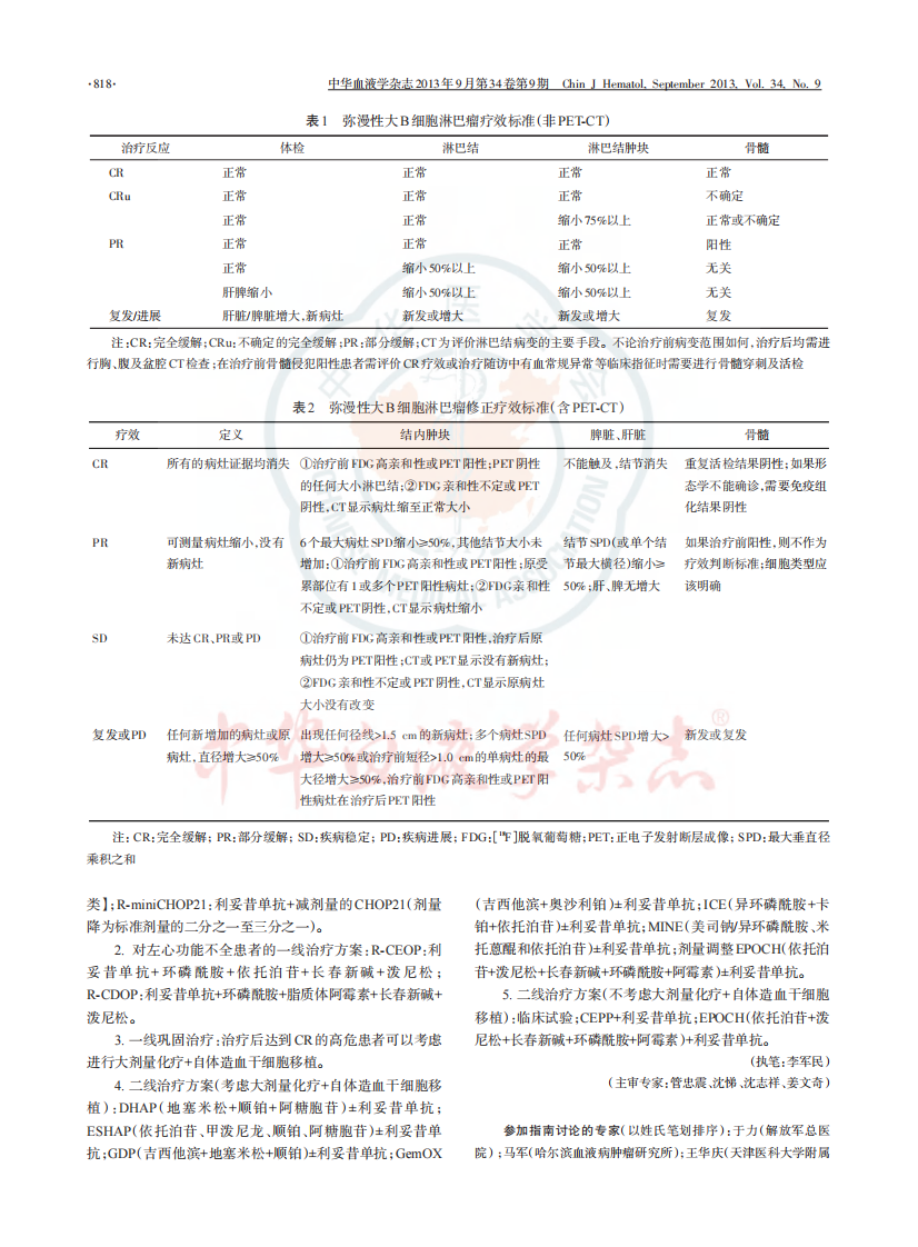 中国弥漫大B细胞淋巴瘤诊断与治疗指南（2013 年版）.pdf 第3页