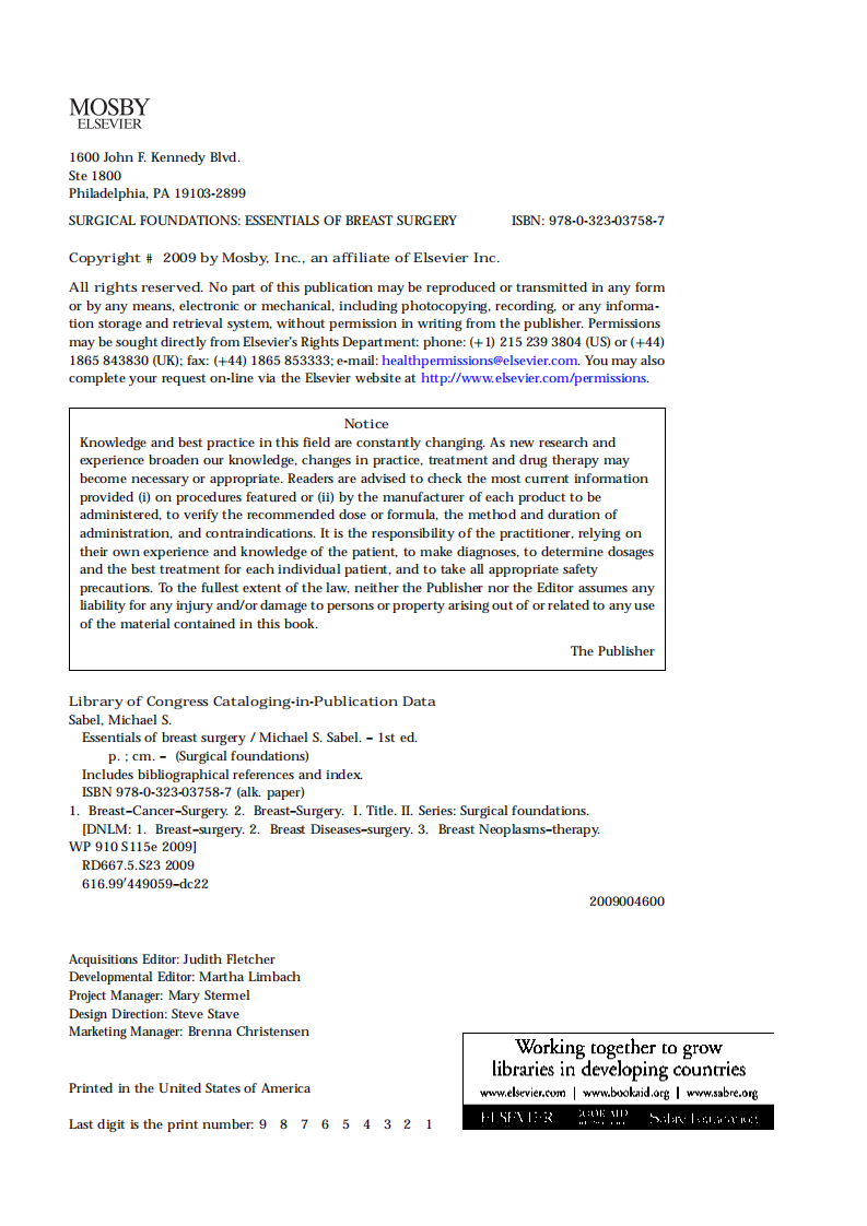 乳腺癌的手术要点（2009高清英文版）Essentials of Breast Surgery.pdf 第2页